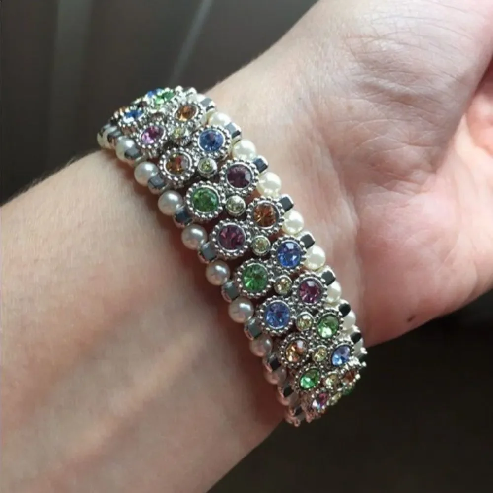 Novelle colorful crystal beaded band watch